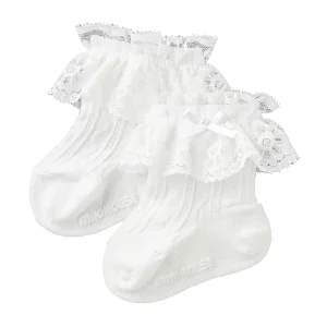 CHAUSSETTES BÉBÉS BLANCHES AVEC DENTELLE