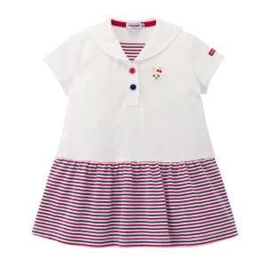 ROBE BLANCHE RAYURES USAKO