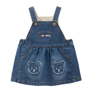 ROBE EN COTON BLEU MARINE MOTIFS TETES D'OURSONS