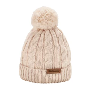 BONNET IVOIRE AVEC POMPON EN LAINE