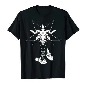 T-shirt gothique homme chat magicien
