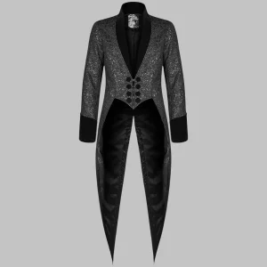 Costume steampunk doré avec queue-de-pie et motifs