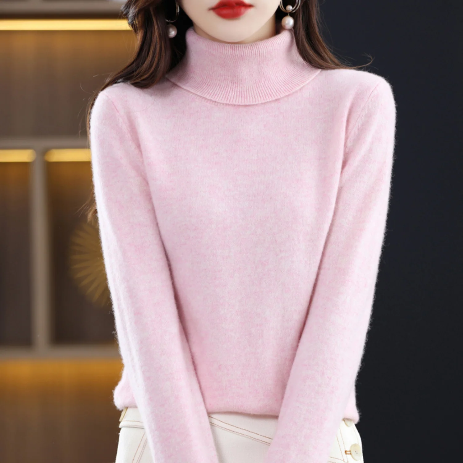 Rose - Pull Cachemire Col Roulé Femme – Image 7