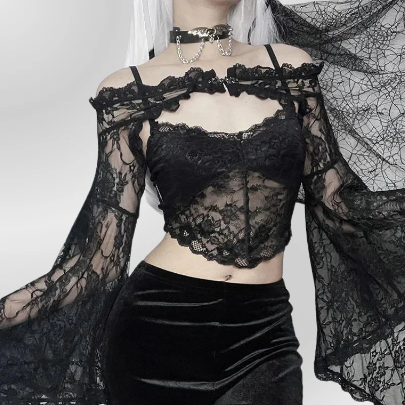 Top Gothique Pour Femme Dentelle