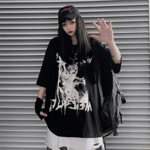 t-shirt gothique homme chat satanique