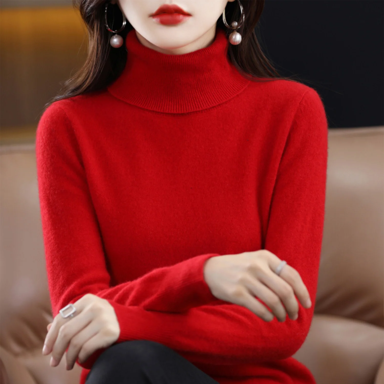 Rose - Pull Cachemire Col Roulé Femme – Image 8