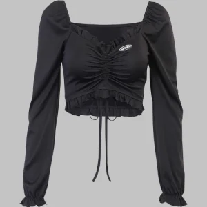 Top Gothique Femme Plissé