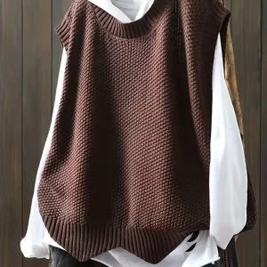 Margaux - Pull Sans Manches Col Rond Femme
