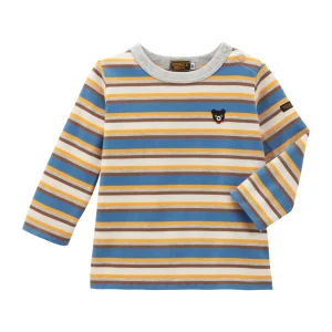 T-SHIRT MANCHES LONGUES BLEU À RAYURES DOUBLE B