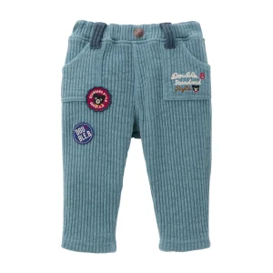 PANTALON BLEU VELOURS CÔTELÉ DOUBLE B