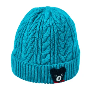 BONNET BLEU TURQUOISE DOUBLE B