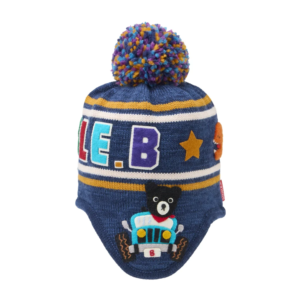 BONNET À POMPON DOUBLE B MULTICOLORE – Image 5