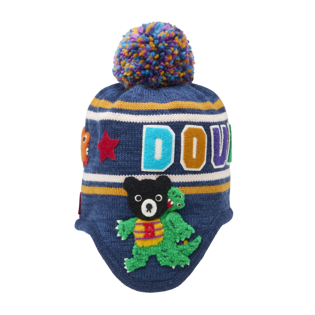 BONNET À POMPON DOUBLE B MULTICOLORE – Image 4