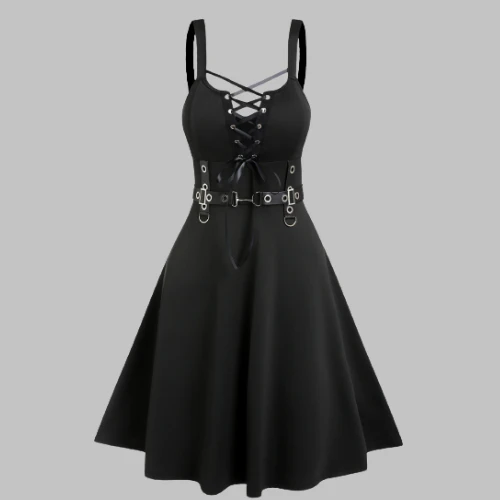 Robe Gothique Noire Cyber – Image 2