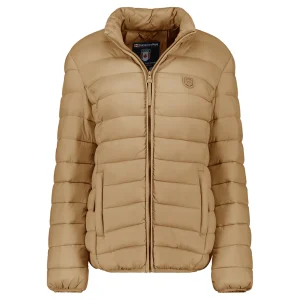 Canadian Peak Akitaleak Femme - Blouson Matelassé à Zip Polyamide avec Drapeau et Badge TAUPE