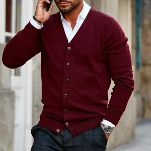 Pierre - Cardigan automne élégant homme
