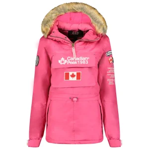 Canadian Peak Banapeak Femme - Parka longue hiver, capuche fausse fourrure FUCHSIA