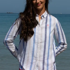 Chemise Rayée Lin Femme