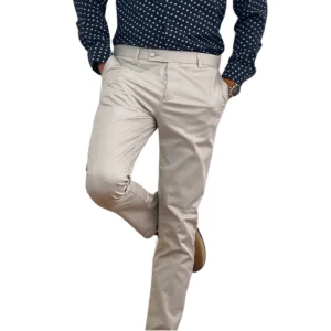 Pantalon Chino Slim Habillé Beige