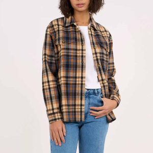 Chemise Earth Colors Checkred - Knowledge Cotton Apparel