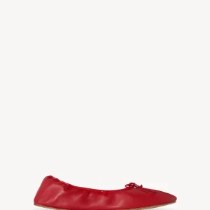 Round Ballet Flat in Leather