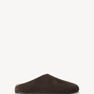 Hudson Slide in Suede and Shearling