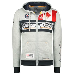 Canadian Peak Face Homme- Sweat à Capuche Avec Capuche et Chaude GRIS CLAIR