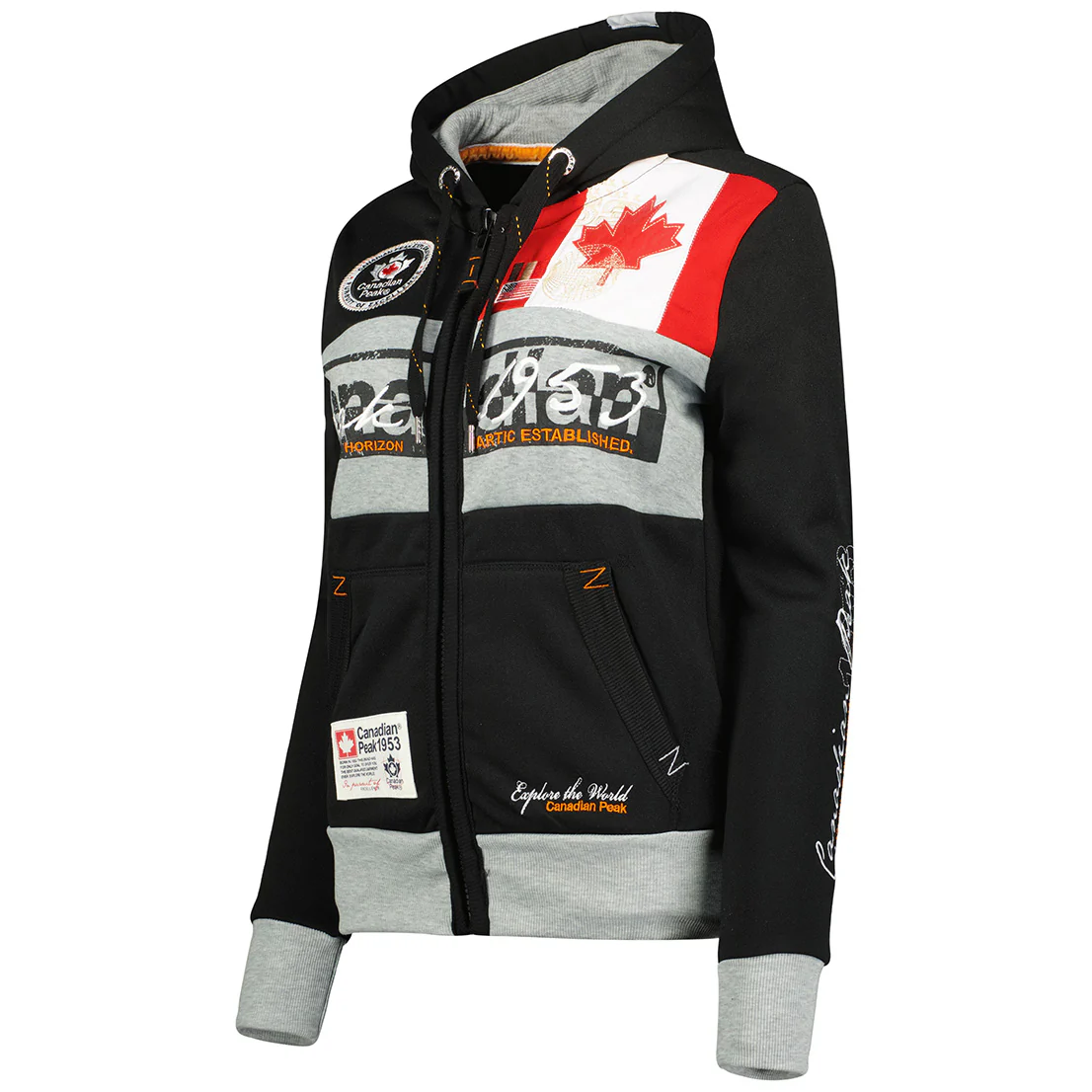 Canadian Peak Face Femme - Sweat à Capuche Avec Capuche et Chaude NOIR – Image 2