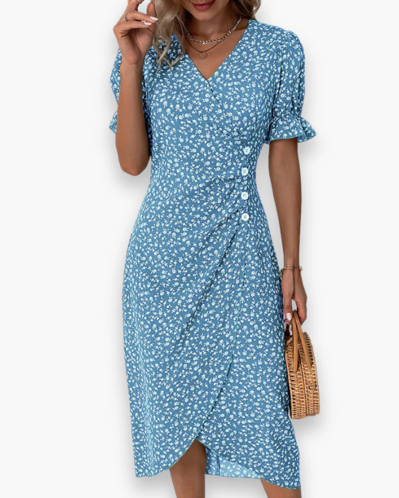 Robe Portefeuille Midi Fendue Pour Femme | Chic Et Confortable – Image 6
