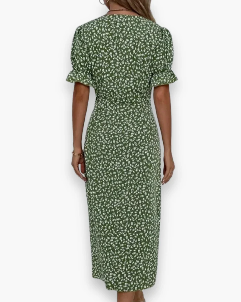 Robe Portefeuille Midi Fendue Pour Femme | Chic Et Confortable – Image 7