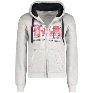 Canadian Peak GINAMEAK Homme - Sweat à Capuche avec Impressions et Poches Gris