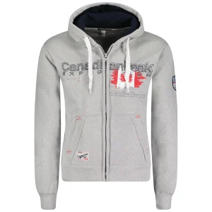 Canadian Peak Gisladeak Homme - Sweat à Capuche Poche Kangourou Chaud Gris Clair