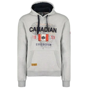 Canadian Peak Guitreak Homme - Sweat à Capuche Poche Kangourou Chaud Gris clair