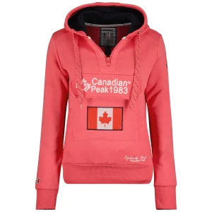 Canadian Peak Gyrelle Femme - Sweat à Capuche avec Poches Chaud Corail