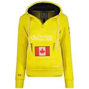 Canadian Peak Gyrelle Femme - Sweat à Capuche avec Poches Chaud Jaune Fluo