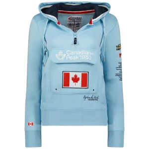 Canadian Peak Gyrelle Femme - Sweat à Capuche avec Poches Chaud Bleu Ciel