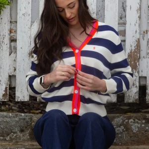 Gilet Rayé en Coton « Claire »