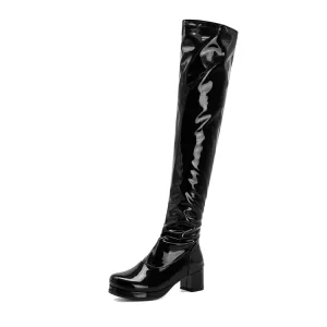 Botte Gothique Noire Talon Court