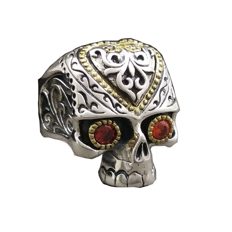 Bague gothique tête de mort style biker