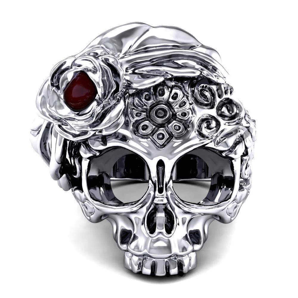 Bague gothique crane maya