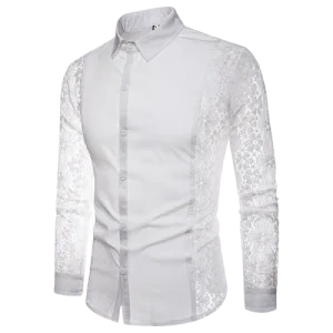 Chemise Dentelle Blanche Homme