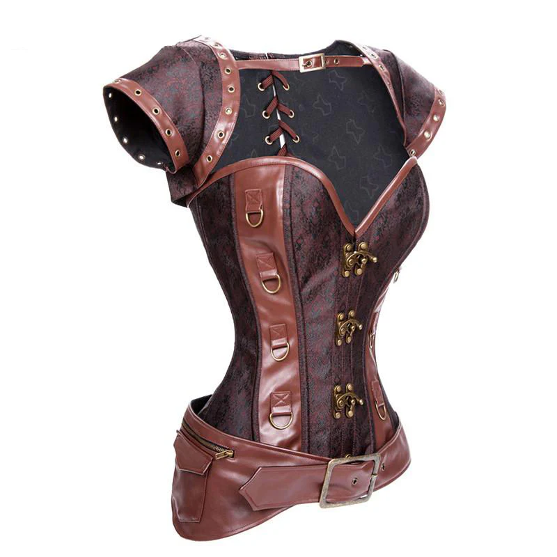 Brocade Steampunk Overbust Corset – Image 2