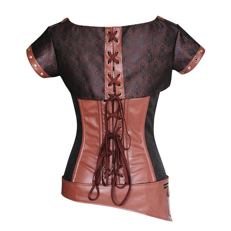 Brocade Steampunk Overbust Corset – Image 3