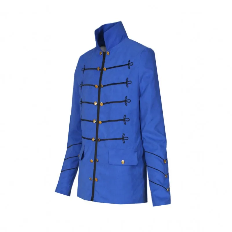 Veste militaire vintage noire avec boutons dorés style baroque – Image 9