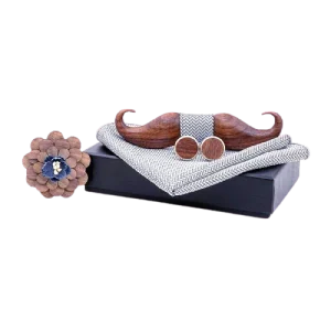 Noeud Papillon Moustache Bois