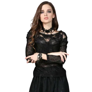 Steampunk Chemisier Dentelle Noire