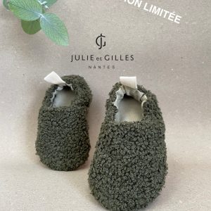 Les Tendres - Chaussons TEDDY - Boucle sauge