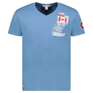 Canadian Peak JANTRAIL Homme - T-Shirt Col Rond avec Impressions et Broderies Jean