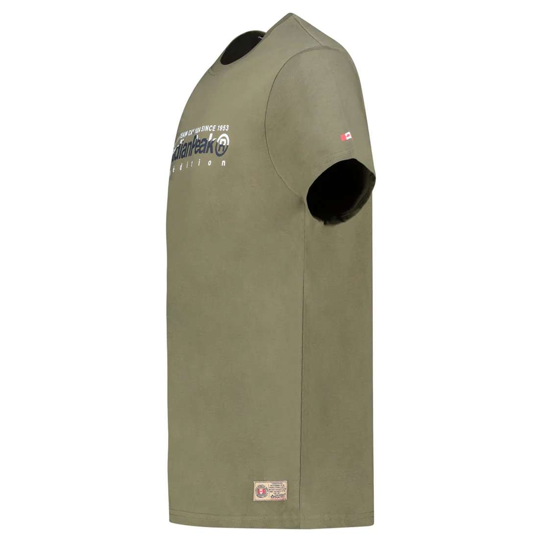 Canadian Peak JOPEAKEAK Homme - T-Shirt Col Rond avec Impressions et Drapeau Kaki – Image 2
