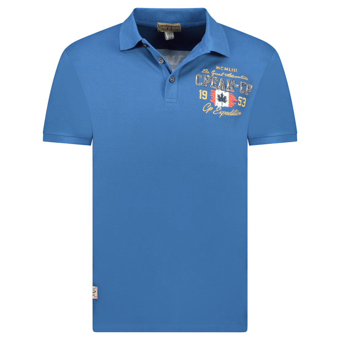 Canadian Peak KAPUCINEAK Homme - Polo Col Boutonné avec Broderies et Impressions Bleu